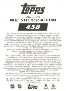 2022-23 Topps NHL Sticker Collection #458 Ryan McDonagh Back