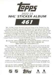 2022-23 Topps NHL Sticker Collection #461 Team Highlight Back