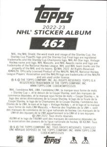 2022-23 Topps NHL Sticker Collection #462 Carlton Back