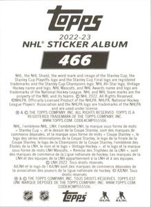 2022-23 Topps NHL Sticker Collection #466 John Tavares Back