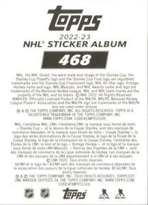 2022-23 Topps NHL Sticker Collection #468 William Nylander Back