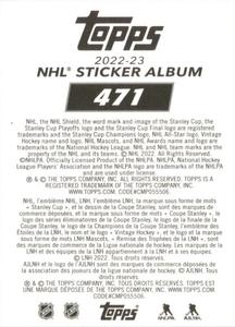 2022-23 Topps NHL Sticker Collection #471 Jason Spezza Back