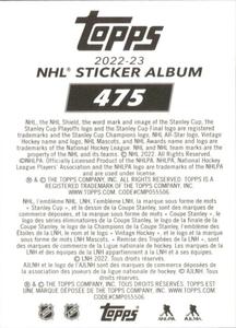 2022-23 Topps NHL Sticker Collection #475 David Kampf Back