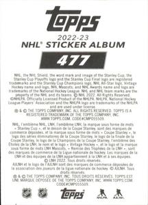 2022-23 Topps NHL Sticker Collection #477 Team Logo Back
