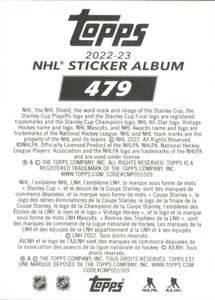2022-23 Topps NHL Sticker Collection #479 Fin the Whale Back