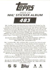 2022-23 Topps NHL Sticker Collection #483 J.T. Miller Back