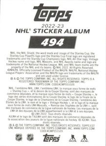 2022-23 Topps NHL Sticker Collection #494 Team Logo Back