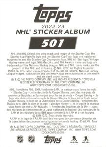 2022-23 Topps NHL Sticker Collection #501 Jack Eichel Back