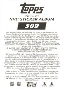 2022-23 Topps NHL Sticker Collection #509 Chandler Stephenson Back