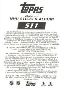 2022-23 Topps NHL Sticker Collection #511 Team Logo Back