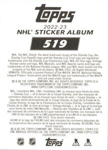 2022-23 Topps NHL Sticker Collection #519 John Carlson Back