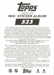 2022-23 Topps NHL Sticker Collection #523 Carl Hagelin Back