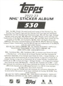 2022-23 Topps NHL Sticker Collection #530 Moose Back