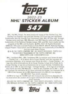 2022-23 Topps NHL Sticker Collection #547 Dylan Larkin Back