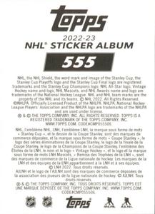 2022-23 Topps NHL Sticker Collection #555 Gabriel Landeskog Back