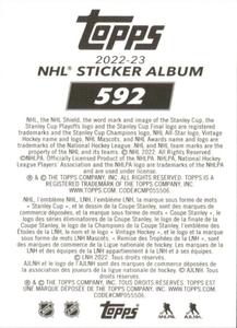 2022-23 Topps NHL Sticker Collection #592 Claude Giroux Back