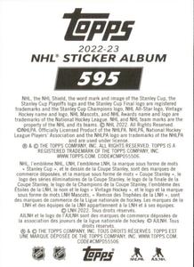 2022-23 Topps NHL Sticker Collection #595 Auston Matthews Back