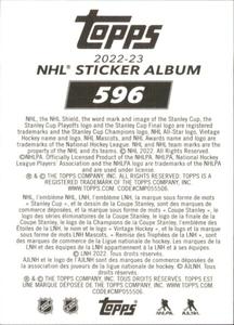 2022-23 Topps NHL Sticker Collection #596 Steven Stamkos Back