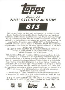 2022-23 Topps NHL Sticker Collection #613 Alexander Holtz Back