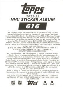 2022-23 Topps NHL Sticker Collection #616 Alex Newhook Back