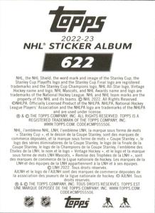 2022-23 Topps NHL Sticker Collection #622 Nathan Smith Back