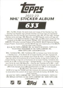 2022-23 Topps NHL Sticker Collection #633 Claude Giroux Back