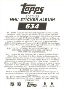 2022-23 Topps NHL Sticker Collection #634 Nathan MacKinnon Back