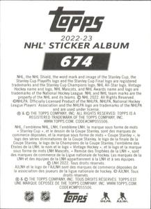 2022-23 Topps NHL Sticker Collection #674 Stanley Cup Image 1 Back