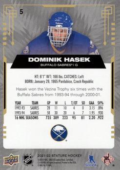 2021-22 Upper Deck Stature #5 Dominik Hasek Back