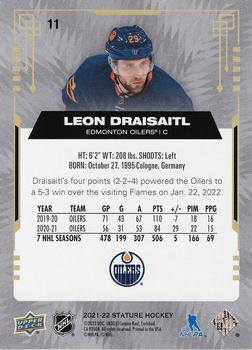 2021-22 Upper Deck Stature #11 Leon Draisaitl Back