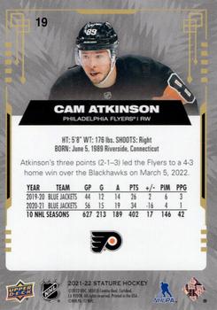 2021-22 Upper Deck Stature #19 Cam Atkinson Back