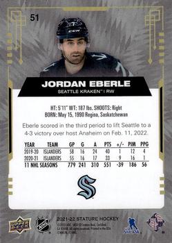 2021-22 Upper Deck Stature #51 Jordan Eberle Back