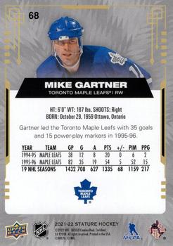 2021-22 Upper Deck Stature #68 Mike Gartner Back