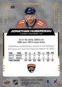 2021-22 Upper Deck Stature #88 Jonathan Huberdeau Back
