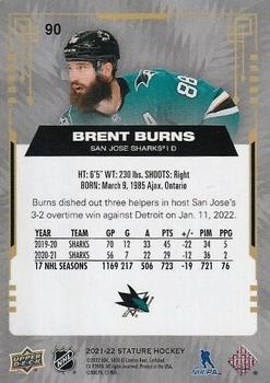 2021-22 Upper Deck Stature #90 Brent Burns Back