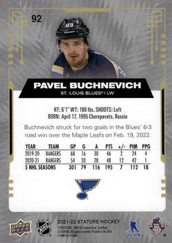 2021-22 Upper Deck Stature #92 Pavel Buchnevich Back