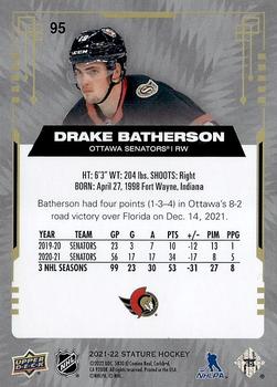 2021-22 Upper Deck Stature #95 Drake Batherson Back