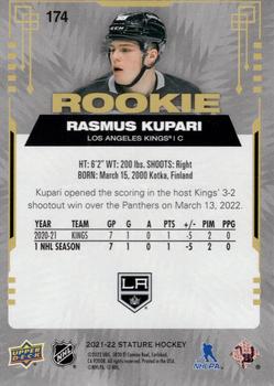 2021-22 Upper Deck Stature #174 Rasmus Kupari Back