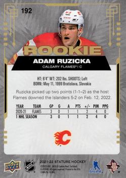2021-22 Upper Deck Stature #192 Adam Ruzicka Back