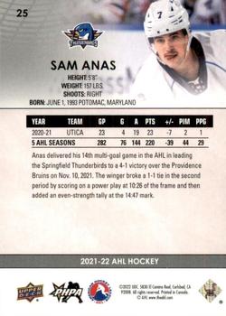 2021-22 Upper Deck AHL - Exclusives #25 Sam Anas Back