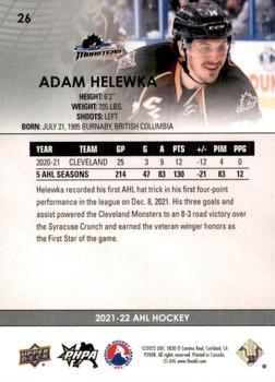 2021-22 Upper Deck AHL - Exclusives #26 Adam Helewka Back