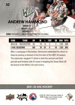2021-22 Upper Deck AHL - Exclusives #30 Andrew Hammond Back