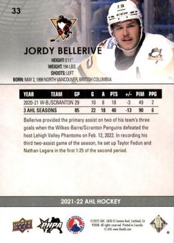 2021-22 Upper Deck AHL - Exclusives #33 Jordy Bellerive Back