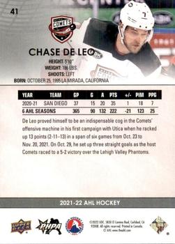 2021-22 Upper Deck AHL - Exclusives #41 Chase De Leo Back