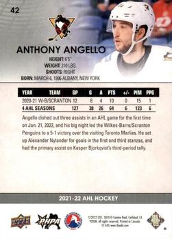 2021-22 Upper Deck AHL - Exclusives #42 Anthony Angello Back