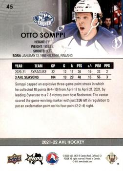 2021-22 Upper Deck AHL - Exclusives #45 Otto Somppi Back