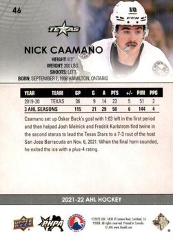 2021-22 Upper Deck AHL - Exclusives #46 Nick Caamano Back