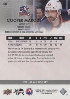 2021-22 Upper Deck AHL - Exclusives #50 Cooper Marody Back