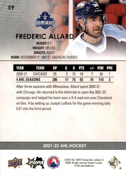 2021-22 Upper Deck AHL - Exclusives #59 Frederic Allard Back