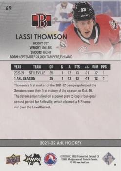 2021-22 Upper Deck AHL - Exclusives #69 Lassi Thomson Back